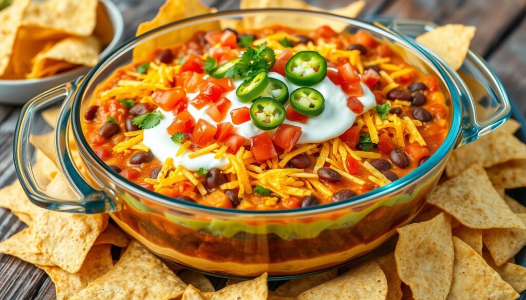 Mexican-style layered taco dip