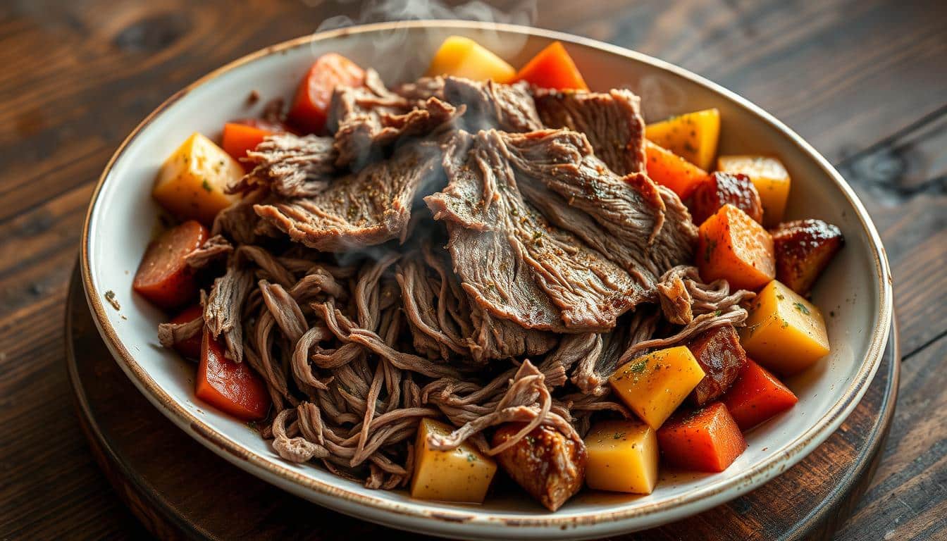 chuck roast shredded recipe steam oven