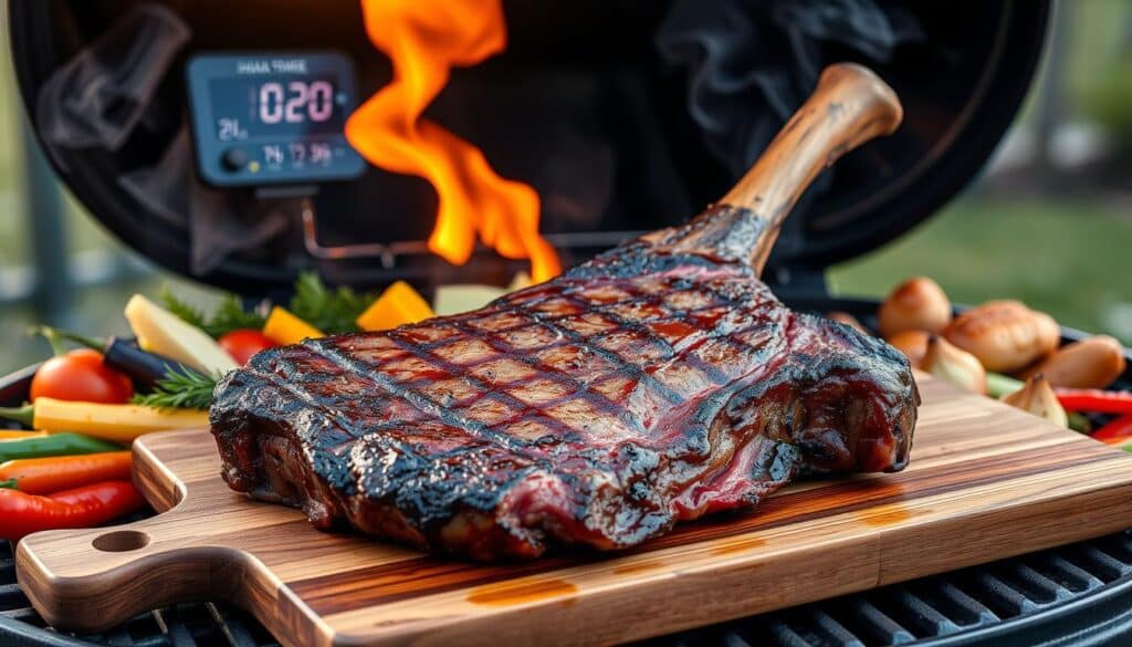 Charcoal-Grilled Tomahawk Steak temperature guide