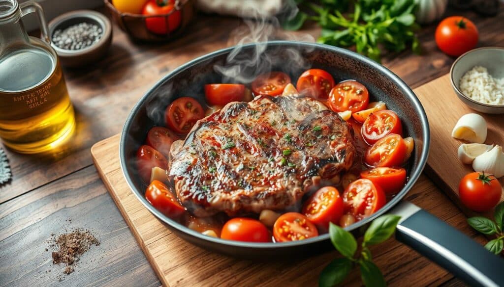 Cooking Steak Pizzaiola