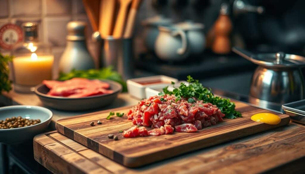 Home cooking steak tartare