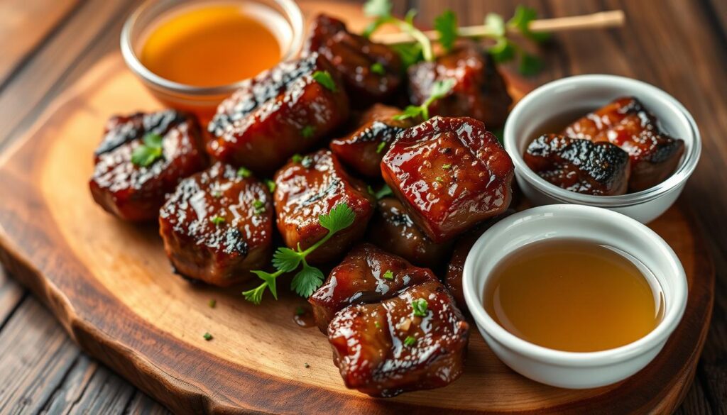 Honey Garlic Steak Bites as an easy appetizer recipe