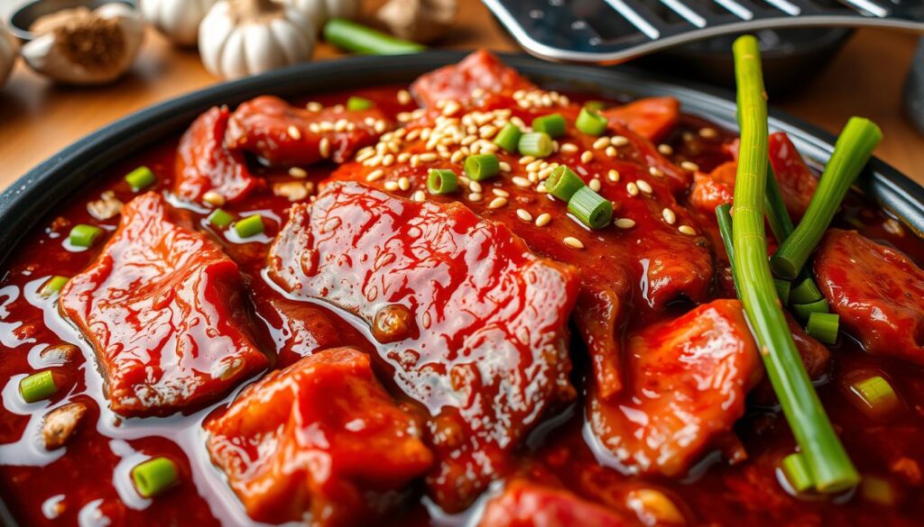 Korean bulgogi-style marinated beef