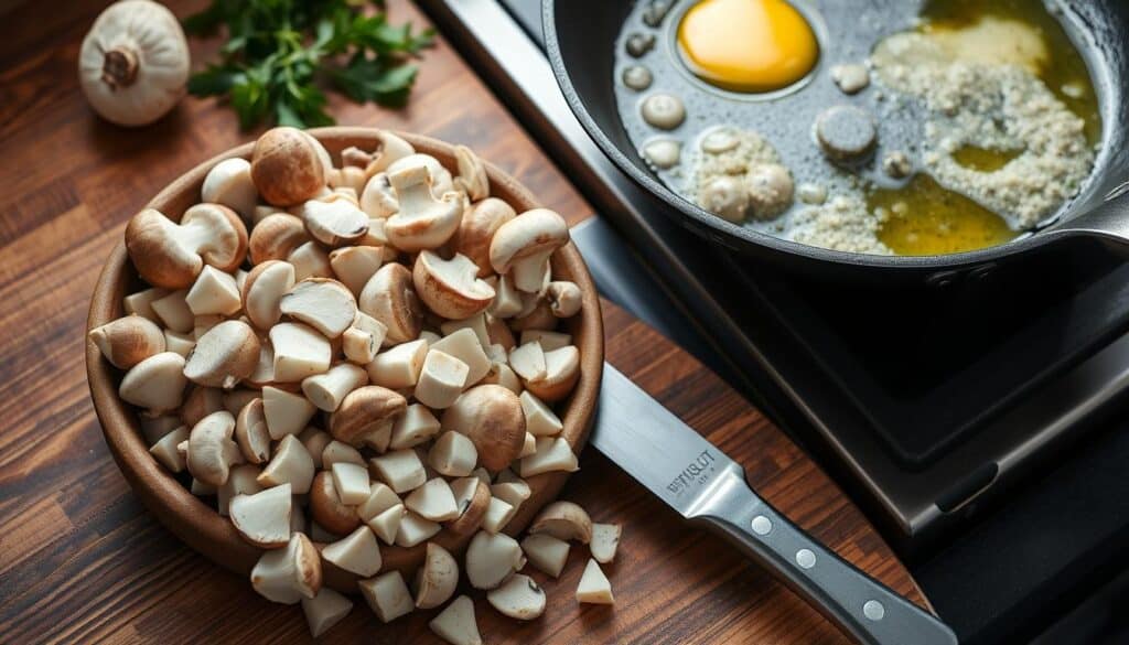 Mushroom duxelles preparation