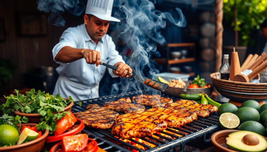 Outdoor grilling techniques for carne asada