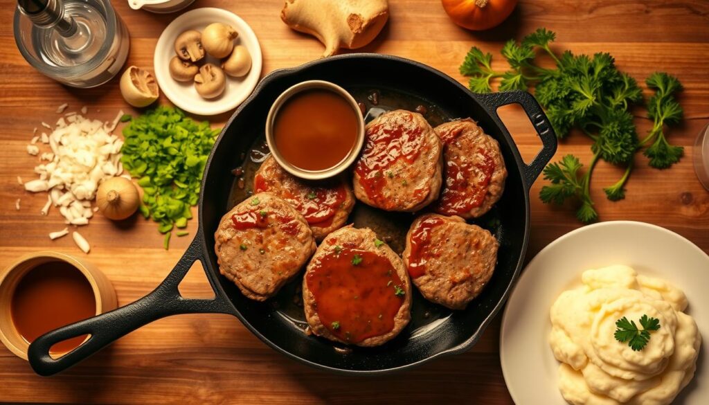 Salisbury Steak cooking process