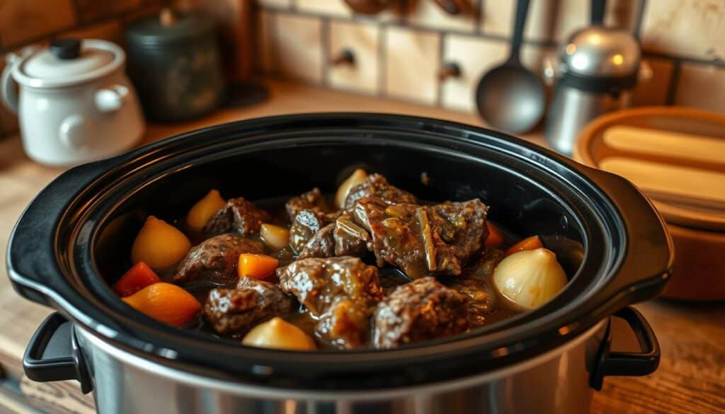 Slow cooking Swiss steak for tender meat