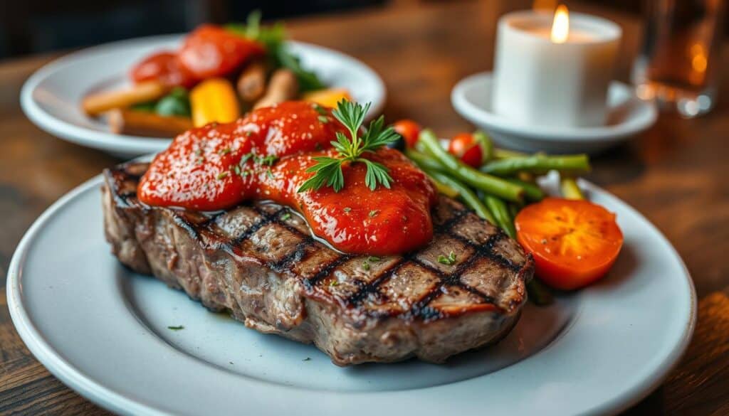 Spanish Steak with Romesco Sauce