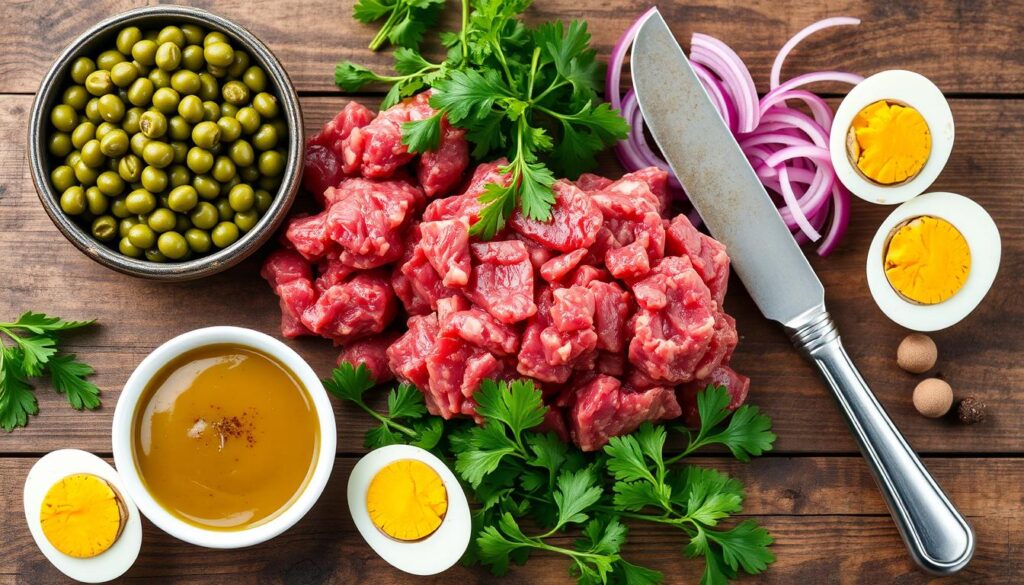 Steak Tartare ingredients