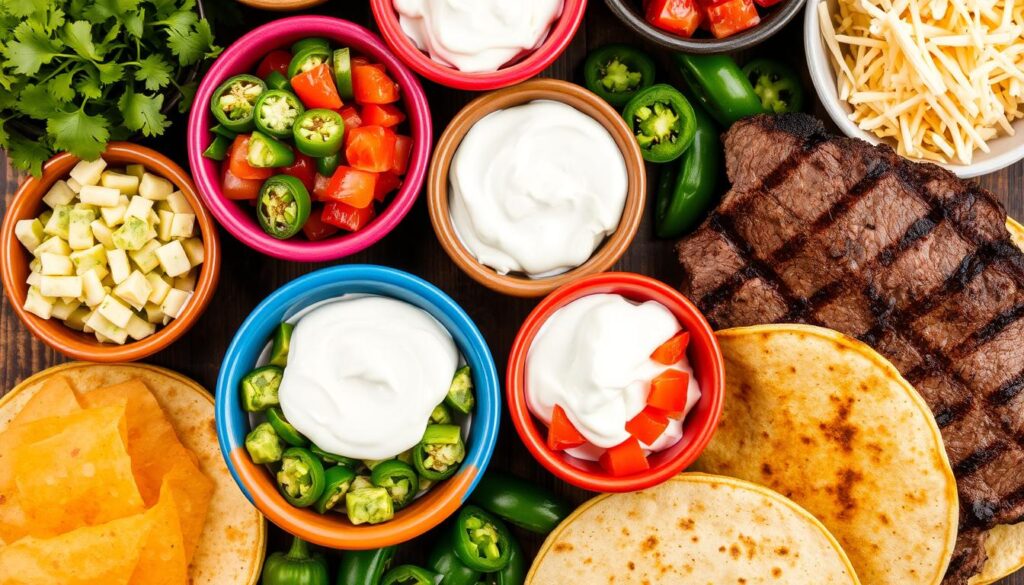 Traditional Mexican Fajitas Toppings