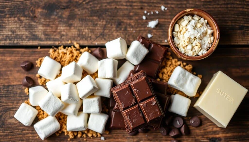 ingredients for s'more brownies