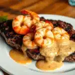 Steak with Creamy Cajun Shrimp Sauce