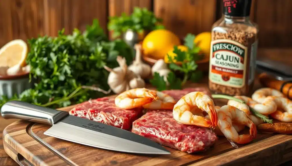 essential ingredients for steak shrimp recipe